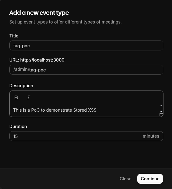 event menu